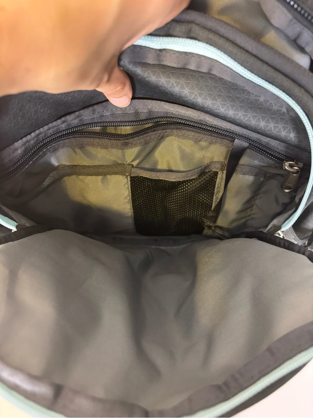 The North Face Borealis Grey Backpack with Light Blue Accents